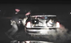 Video: Fugitive leaps out of car trunk, struggles with Idaho cop