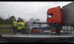 Semi stops BMW fleeing from police