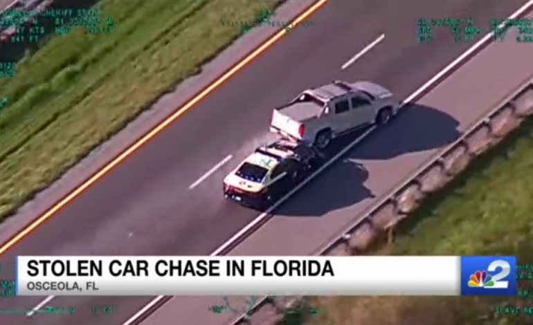 Dramatic end to stolen car chase caught on camera