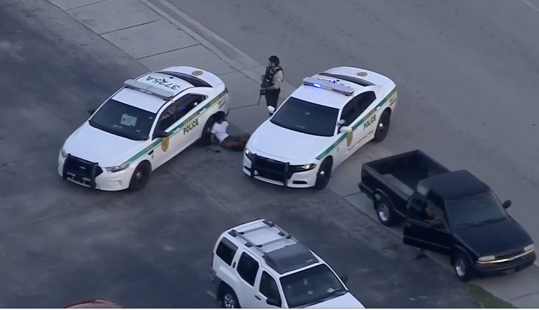 2 detained after northwest Miami-Dade police shootout, crash, chase