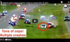 Watch: Driver rams squad cars in wild pursuit across highway