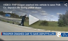 VIDEO: FHP trooper crashes into vehicle to save Polk Co. deputy’s life during police chase